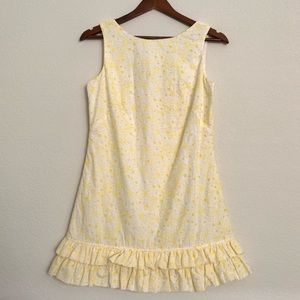 Lilly Pulitzer Yellow Embroidered ruffle dress